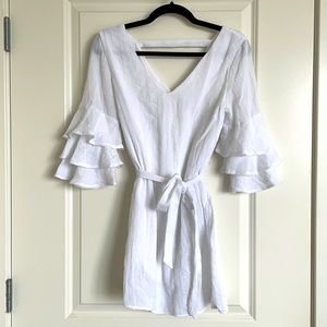 Ruby & Jenna - White Quarter Sleeve Dress! Size S
